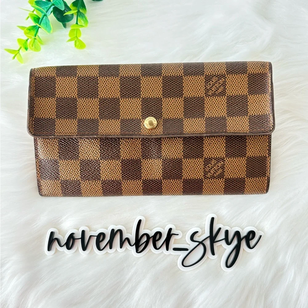 Louis‎ Vuitton Damier Ebene Sarah Wallet